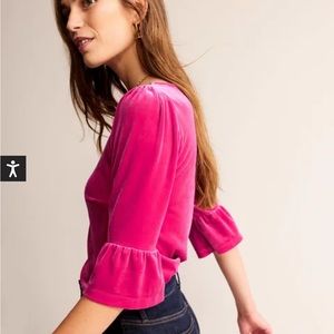 Magenta velvet shirt from Boden!